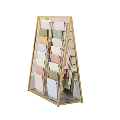 Présentoir à foulards en métal sur pied et double face pour magasin