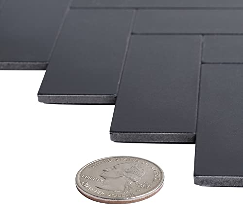 Avant Decor | Stone Composite Small Herringbone Tile | Peel And Stick Kitcyhen Backsplash Tiles | Stick On Wall Tiles | Easy Diy Installation | 5” X 5” | Sample Tile #TOP5