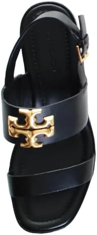 Tory Burch Women's Eleanor Heeled Sandal 55 mm, Perfect Black/Gold, 6 | Image 6