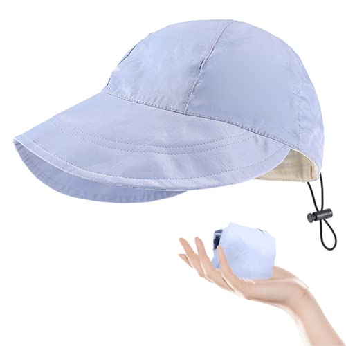 Women's Sun Hat Summer, Adjustable Drawcord Baseball Cap, Collapsible Lightweight Sports Sun Hat For Girls Blue #TOP4