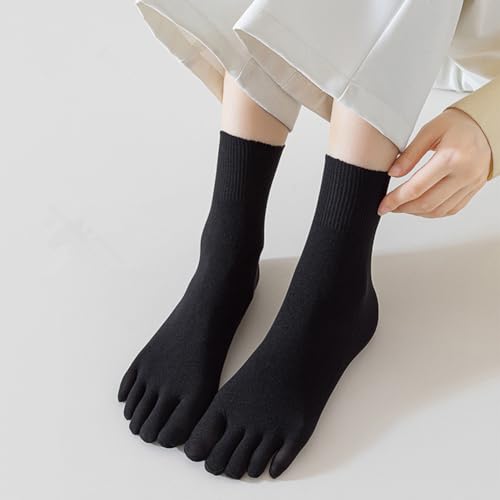 Image of Cool Ladies' Five-Toe Socks Velvet Breathable Elasticity Toe-Separating Promotes Blood Circulation Relieves Fatigue