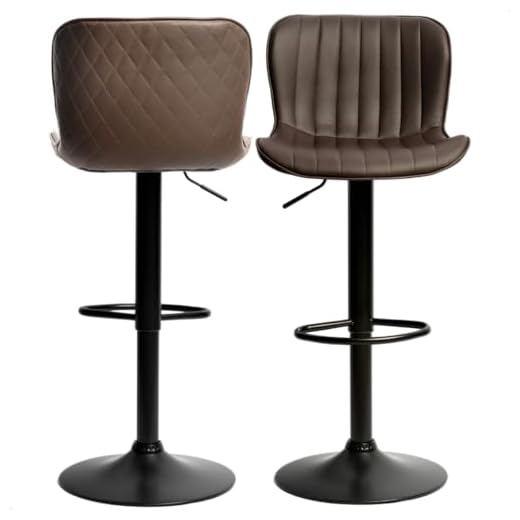 Kit 02 Banqueta Giratória Alta Encosto Bancada Cozinha Bar (Marrom Café)