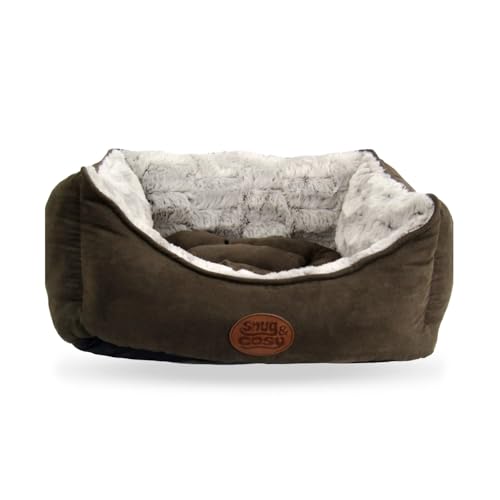 Snug & Cosy Pets Novara Dog Bed Sofa Bedding Comfy Faux Suede Small Grey - Image 4