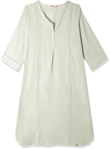 Image of BIBA Women Blue Cotton Solid Kurti