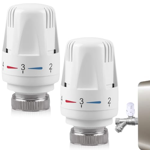 Preisvergleich Produktbild 2 Stück Thermostatkopf, Heizkörperventil M30 x 1.5 Kühlerventil, Heizkörperventil Ersatzkopf, Kühlerthermostatventil Heizkörperthermostat für Büro Zuhause