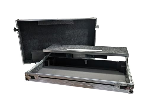 Harmony Audio Cases HCDJOPUSQUADWLT DJ Flight Case Compatible with Pioneer OPUS-QUAD Includes Laptop Shelf, Wheels and Velcro Sticker Strip to Secure Laptop - Black