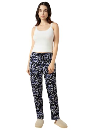 Image of Van Heusen Women's Printed Lounge Pants | Drawstrings & Side Pockets | Ultra Soft Fabric | Relaxed Fit | At home pyjamas | Everyday Comfort | Printed | Style 55306 | Available in Pack of 1 & 2