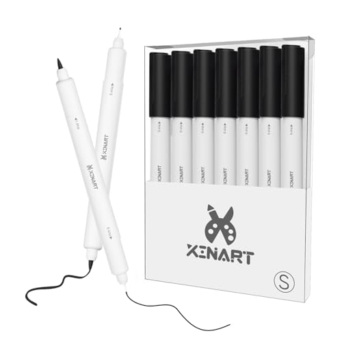 XINART Pennarelli a doppia punta per macchine Cricut Joy, nero a punta fine, confezione da 7 penne da disegno compatibili con macchine da taglio Cricut Joy Extra (punta 0,4 e punta 1,0)