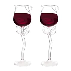 Two Rose Wine Glasses