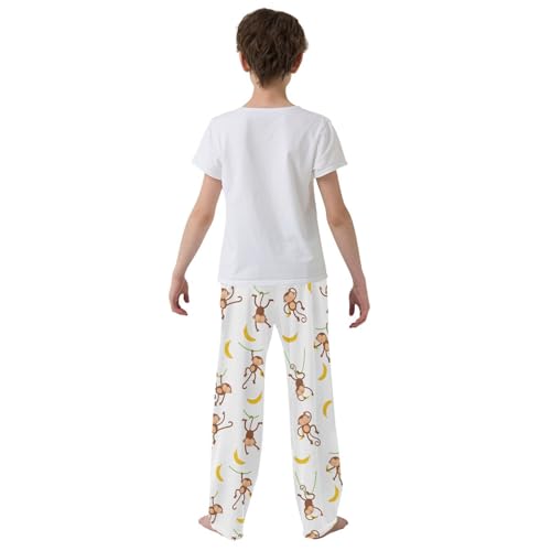 ZZXXB Jumping Monkey Boys Long Pants Soft Trousers Elastic Waist Kids Lounge Bottoms with Pockets S-XL3