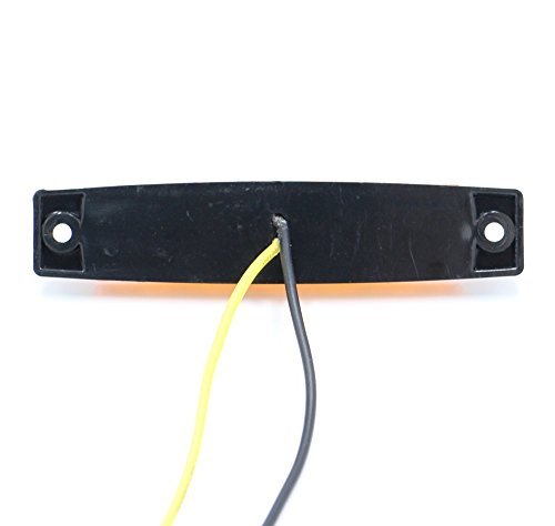 Tmh 10 Pcs 3.8 Inch Thin Line Led 6 Diodes Amber Trailer Side Led Marker Lights Turn Signal Lamps Universal For Van Lorry Heavy Duty Trucks Rvs Boat Caravan Shockproof Sealed Surface Mount 12V Dc Tk12 #TOP4