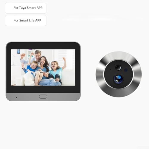 Miniatura 8 de Eawfgtuw Cámara De Mirilla Inalámbrica Con Pantalla De 4 3 Pulgadas, Resolución 1080p, Sensor De Movimiento Pir Para Alertas Instantáneas Y Grabación De Video, Timbre De Video Inalámbrico, Cámara De