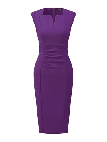 Image of Allegra K Women's Sheath Dress Pencil Work Sleeveless Professional Office Dresses