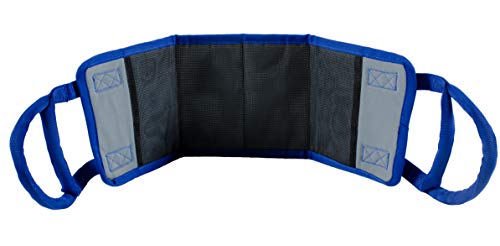 Patient Aid Transfer Sling - Moving Assist Hoist Gait Belt Harness Device with Heavy Duty 400lb Weight Capacity, Padded Handles, Extended Length & Width - 8" x 23.5", Slip-Proof Lining - Thumbnail 2