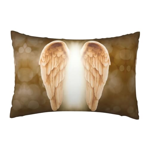 Xcyswbz Angel Wing Cushion Cover 30x45cm,Short Fluffy Pillow Cover With Invisible Zipper,Home Decor,Soft Cozy