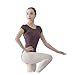 BNDDZBN Ballet Leotard Women Ballet Leotard Soft Silk Mesh Gymnastics Leotard Ballet Professional Costume Adult Wing Collar Bodysuit Swimwear(Black,M)
