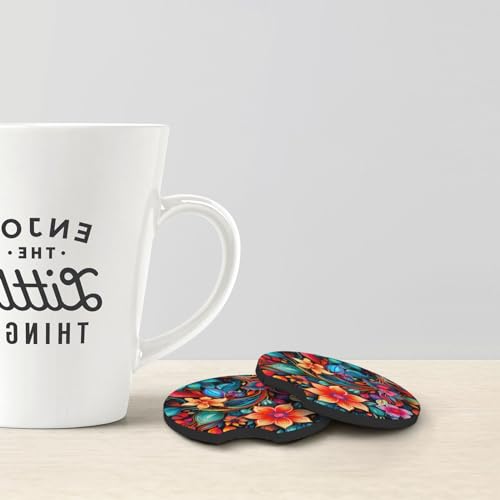 Portavasos para carro set de 2 con diseño floral boho miniatura 2