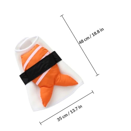 Disfraz de Sushi para Perros, Talla L, Naranja miniatura 2