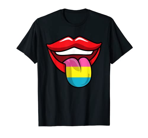 Lengua Labial Pansexual LGBT-Q Cool Pan Orgullo Bandera Color Camiseta