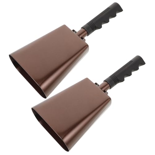 balacoo 1 Pair Metal Cowbell Handle Large Steel Educational Musical Instrument for Sports Events Cheering Bells