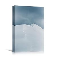 Canvas Wall Art Snowy Tops III Cool Dramatic Mountain Nature Photography Romantics - 12x18 inches