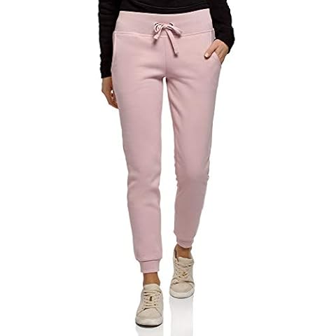 oodji Ultra Mujer Pantalones con Cordones y Tejido Interior de Felpa, Rosa, M Cover