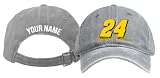 Jeff Gordon #24 Nascar Officially Licensed Custom Dad Hat - Unisex Baseball Cap Colorful Design (Gray)