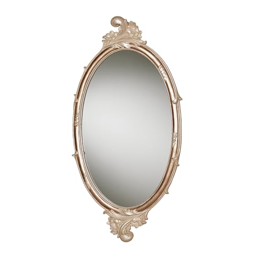Touch of Class Alynna Oval Vintage Wall Mirror Mocha | Victorian Style Decor for Bedroom, Living Room, Entryway, Office