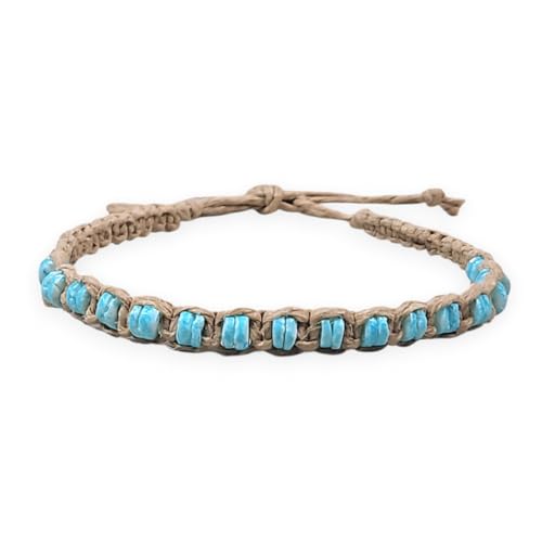 Image of BlueRica Hemp Anklet with Puka Shell Beads