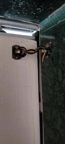 Image of RISEOM Brass Gate Hook and Eye /Window Hook for Double Doors Gates /Windows (Heavy Oval Eye) (Silver-2 inch, Pack of 14)