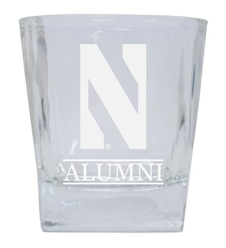 R and R Imports Northwestern University Wildcats 8 oz Engraved Whiskey Rocks Glass Officially Licensed Collegiate Product (2-Pack)