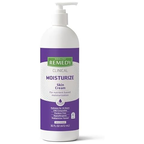 Medline Remedy Clinical Skin Cream Moisturizer, Unscented (16 fl oz Pump Bottle), Nourishing for Dry Skin, Paraben & Sulfate-Free Moisturizing Cream for Face and Body, Lotion for Sensitive Skin Cover