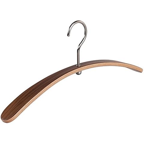 Planet Kleiderbügel, Multiplex, Deckfurnierecht Nussbaum, Haken aus Edelstahl Cover