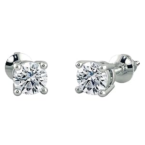 Dazzlingrock Collection IGI Certified Lab Grown White Diamond Solitaire Stud Earrings for Women in 10K Gold in Push Back
