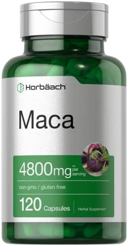 Maca Root Capsules | 120 Pills | High Potency Extract for Men and Women | Non-GMO and Gluten Free Formula | by Horbaach