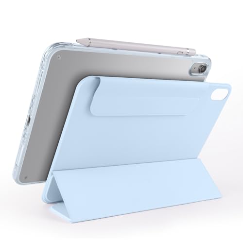 Coque magnétique iPad A16 2025 antichoc avec étui amovible bleu