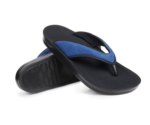 Image of AEROTHOTIC Comfortable Flip Flops for Women with Arch Support Soft Padded Mesh Straps with Breathable Footbed Slip On Footwear Indoor Outdoor Travel Beach walking Sandals Women