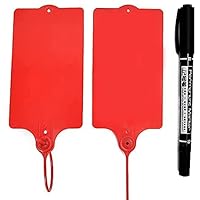 100 plastic verzendlabels waterdichte etikettering beschrijfbare verzendlabels waterdichte markeringsbanden opknoping tagger opslag label tags met één markeerpen (groen
