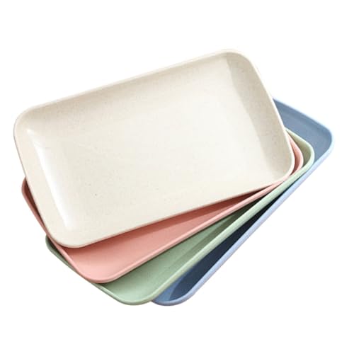 Set de 4 platos rectangulares para sushi miniatura 7