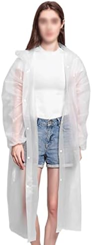 Susosu Ponchos Raincoat Women’s Jacket Portable Thickened Adult Long Men’s Non-Disposable (Color : White)