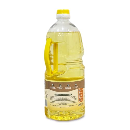 Image of Conscious Food Cold Pressed Sunflower Oil | 2 litre | Certified Organic | PET Bottle | Cooking Oil | High in Antioxidants, Delicious & Healthy