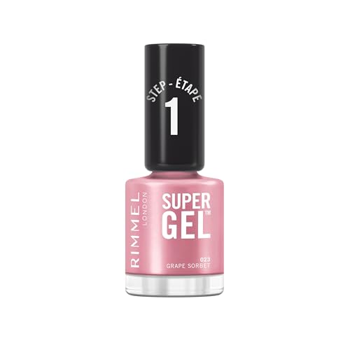 Rimmel London Smalto Unghie Super Gel - Nail Polish Effetto Gel a Lunga Durata - 023 Grape Sorbet - 12 ml