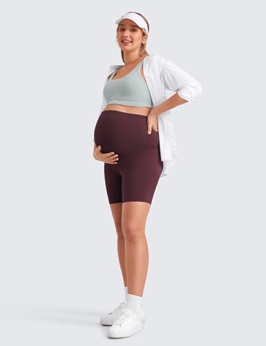 Image of CRZ YOGA Maternity Biker Shorts 6 inch | Butterluxe, Extremely Soft, Gentle Compression, Yoga, Super High Rise, U-shaped Belly, Pregnancy and Postpartum