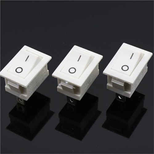 Interrupteur à bascule de bateau blanc 2 pin mini bouton on off 3A 250V pour auto