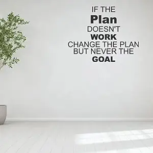 Innovision Beautiful 3D Office Wall Decors If The Plan Doesn't Work Change The Plan but Never The Goal Self Adhesive Acrylic Motivational Quotes Letters Sticker for Decoration (24 by 24 Inches)