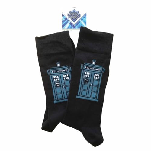 Spike Leisurewear Doctor Who Chaussettes Tardis bleues Taille unique, Noir , Taille unique