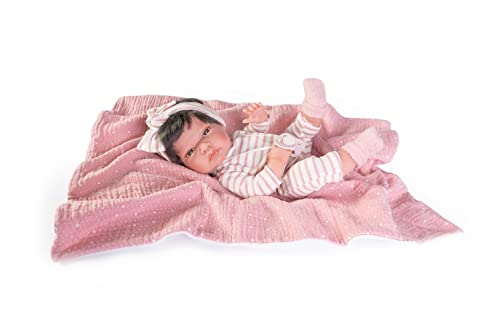 Muñecas Antonio Juan Tonette bebé Recién Nacida Baby Toneta con mantita y Lazo, Multicolor, Medium (60146)