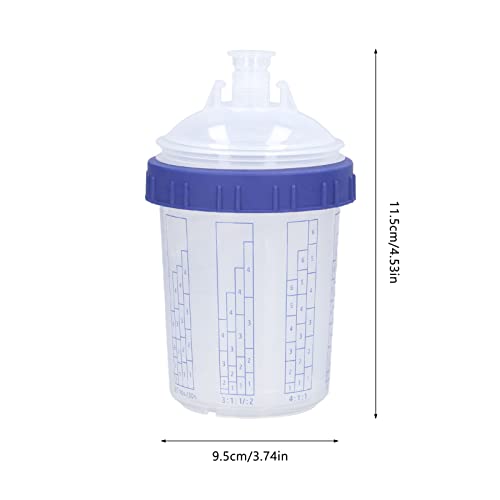 Plplaaoo Spray Gun Cup, 10Pcs Disposable Paint Spray Gun Cup Lids And Liners Kit, 350Ml, Use W/Paint Gun For Cars, Furniture, Home, Includes 1 Mini Paint Cup, 10 Disposable Cups, 10 Covers, 1 Plug #TOP1