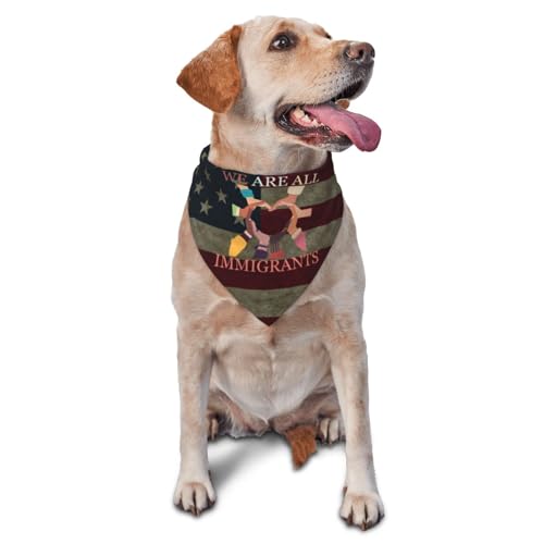 We are All Immigrants Dog Scarf Pet Bandana Cat Pet Bibs