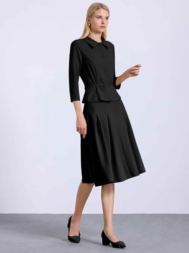 Perphy Pointy Toe Slip on Chunky Heel Pumps for Women2